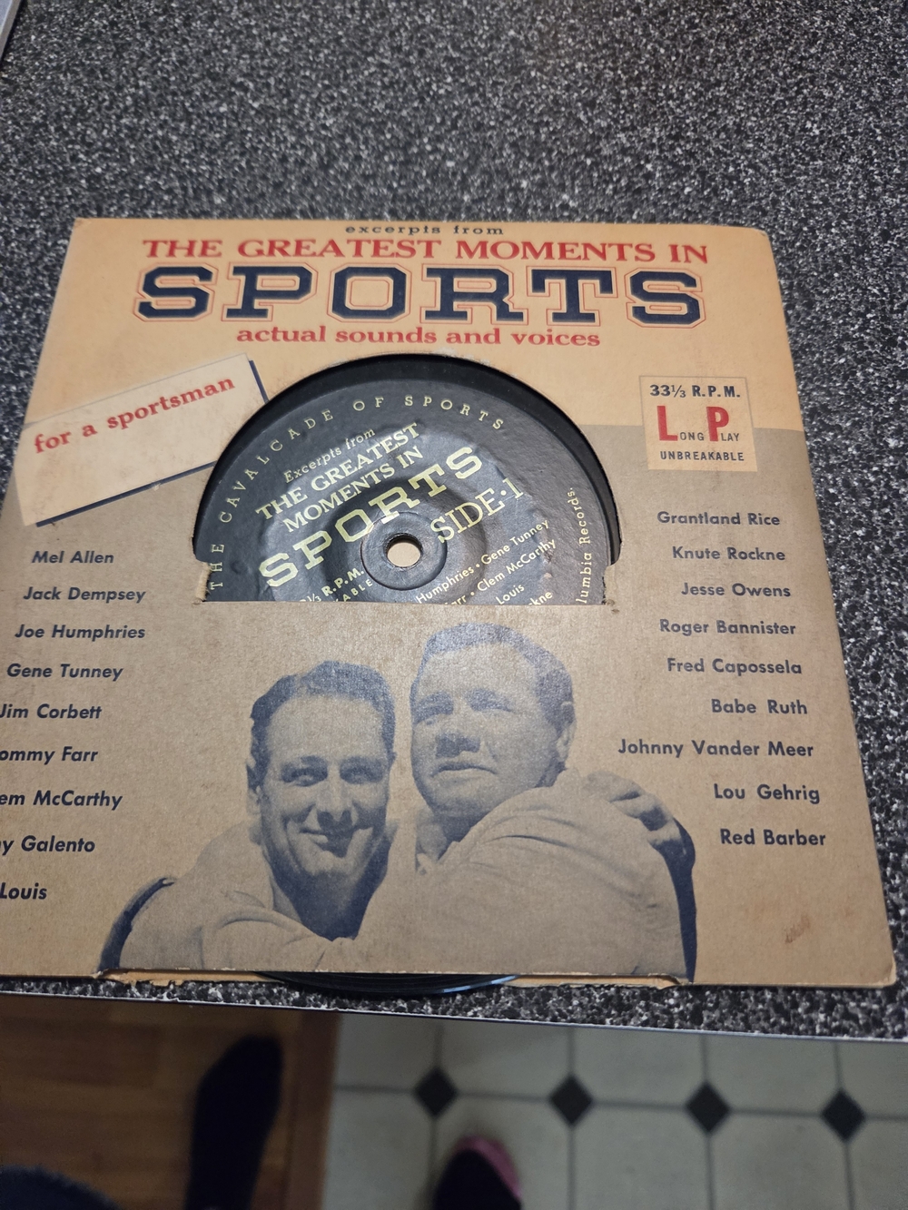 The Greatest Moments in Sports Record Sleeve - Brown Retro Home Games Decor